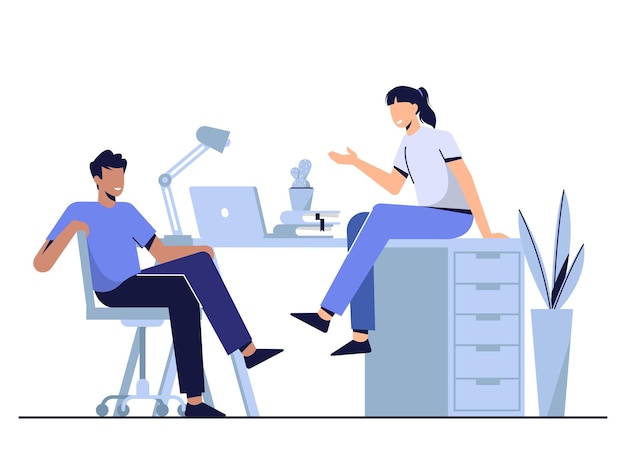 Discussão de negócios na ilustração do escritório