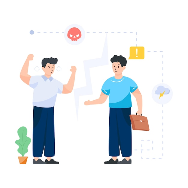 Discussão em design de ilustração editável plana