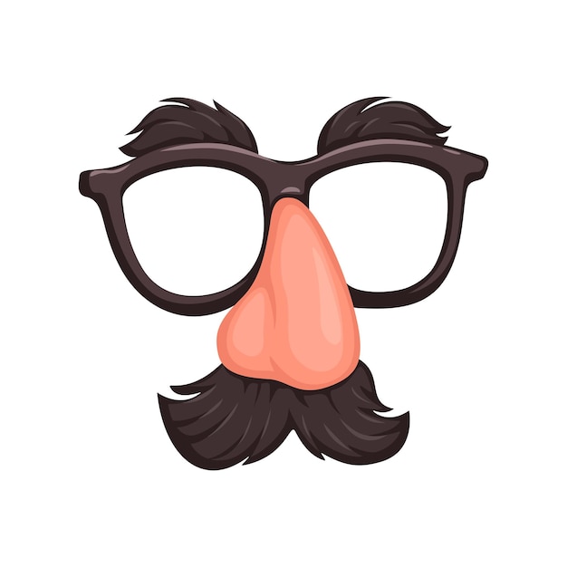 Disfarçar óculos com nariz falso e bigode símbolo ilustração de desenho animado vector