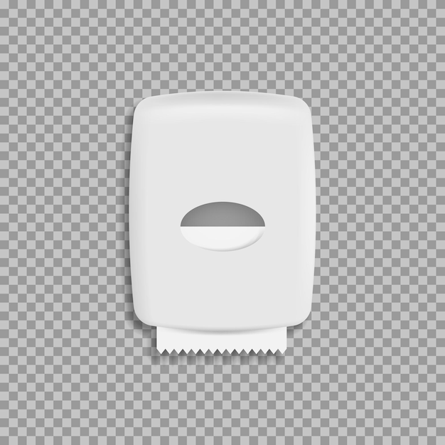 Dispensador de papel toalha na parede sola a ilustração vetorial de fundo branco