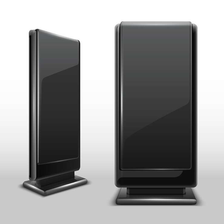 Vetor display digital lcd ao ar livre. modelo de vetor isoladas de outdoor de tela em pé. painel ao ar livre, outdoor
