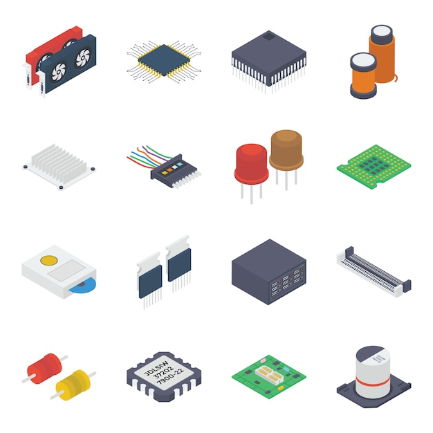 Dispositivos internos para PC isométricos