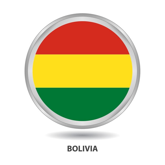 Distintivo da bandeira da bolívia, ícone, botão, série vetorial