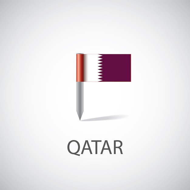 Distintivo da bandeira do Qatar, isolado em um fundo claro