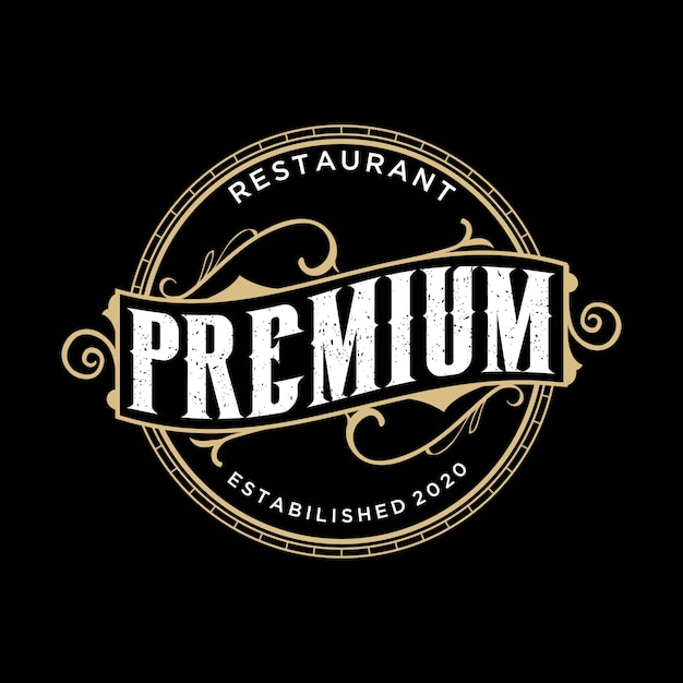 Vetor distintivo de restaurante premium