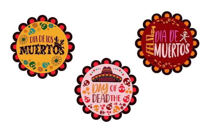Vetor distintivo do festival dia de los muertos dia dos mortos
