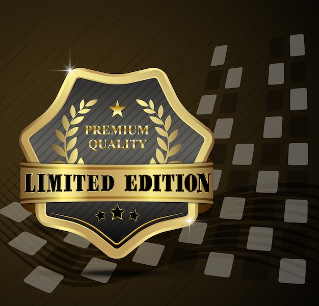 Distintivo dourado de qualidade premium