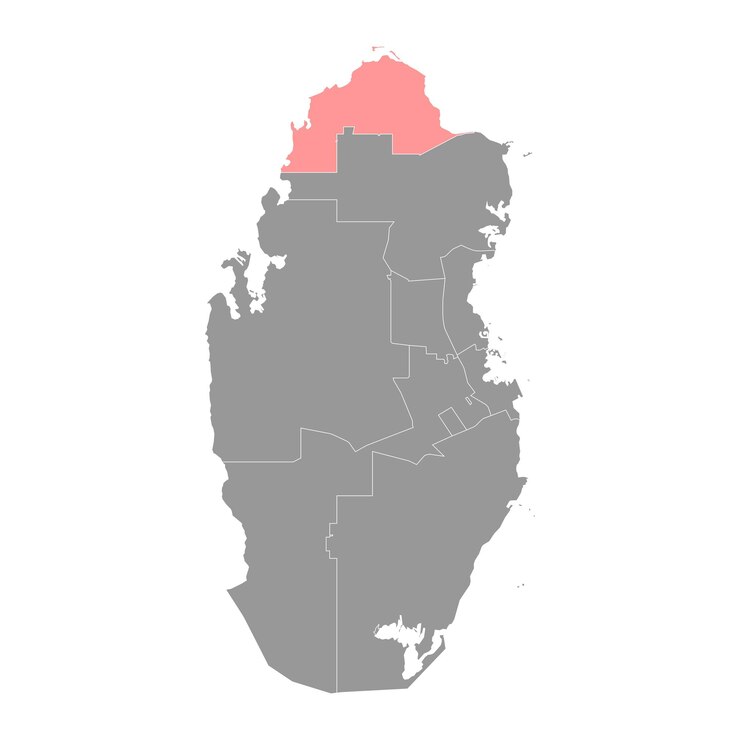 Vetor divisão administrativa do município de al shamal do país do catar ilustração em vetor