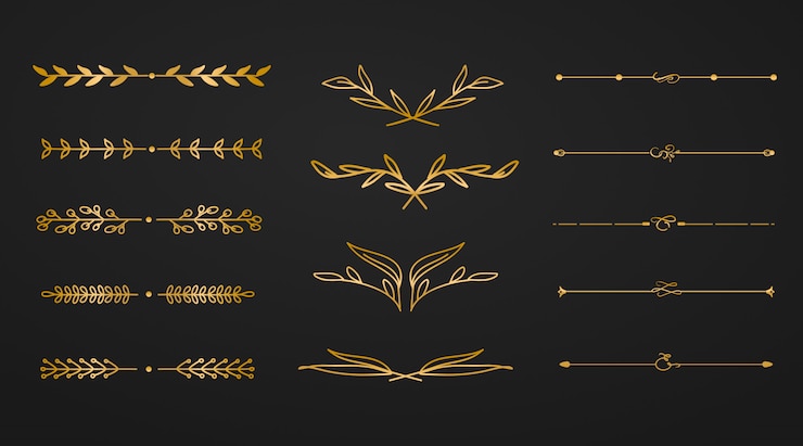 Divisor de flores de ornamento dourado