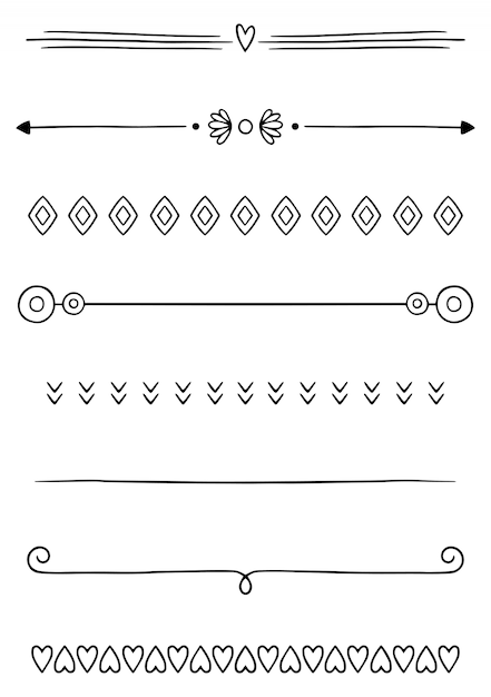 Vetor divisores desenhados à mão