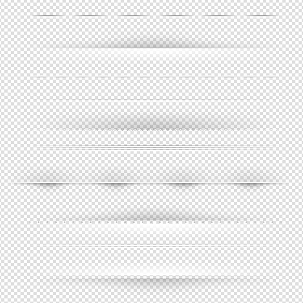 Divisores e sombras grande conjunto fundo transparente