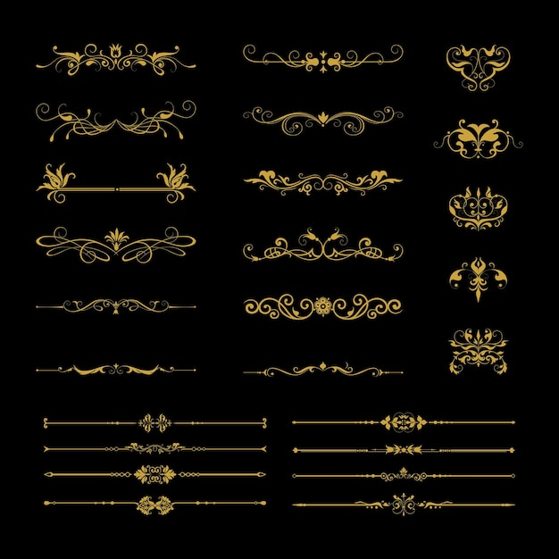 Divisores ornamentados coleção de arte vetorial