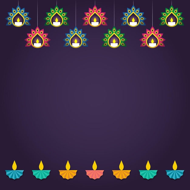 Vetor diwali decorative border frame background