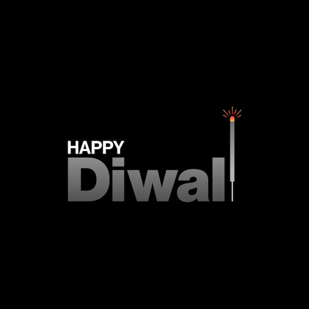 Diwali. feliz diwali desejando design minimalista de cartão com fogos de artifício e lâmpadas.