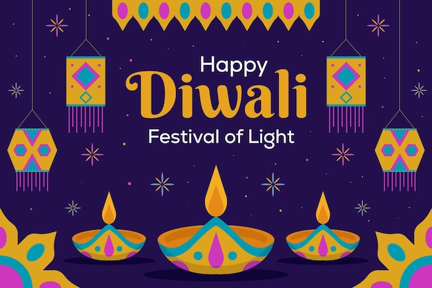 Diwali festival de celebração de luzes ilustração de fundo