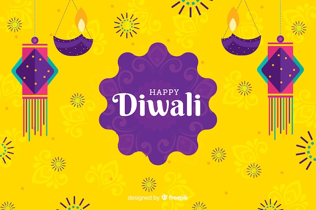 Diwali fundo em design plano