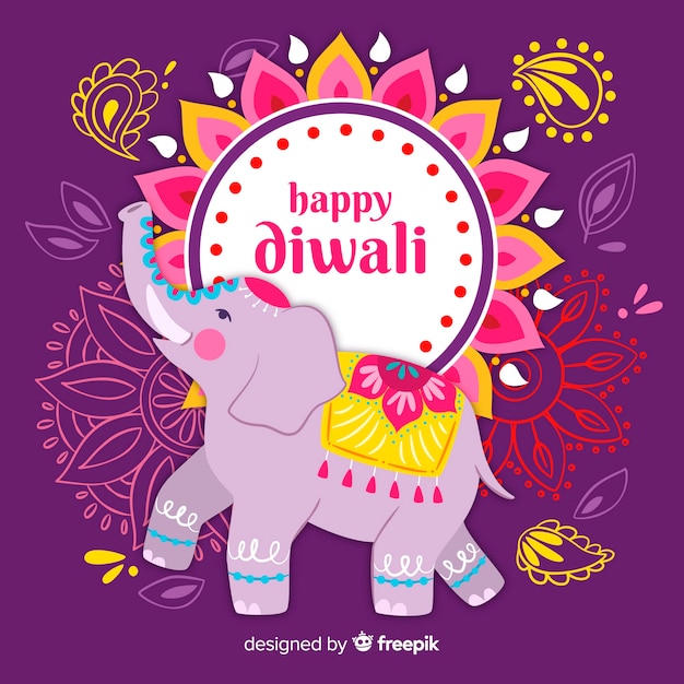 Diwali fundo em design plano