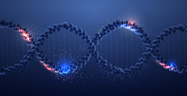 Dna genético humano estrutura de molécula helicoidal clínica, pesquisa e teste de tratamento médico