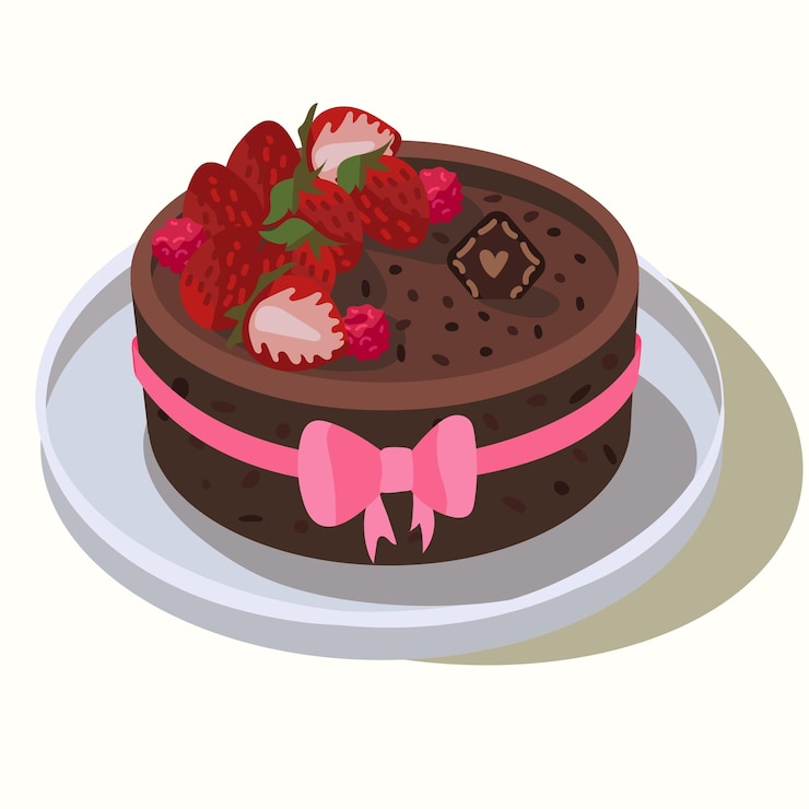 Vetor doce deliciosa mini torta ilustração vetorial desenhada à mão em estilo cartoon pedaço de cheesecake de chocolate