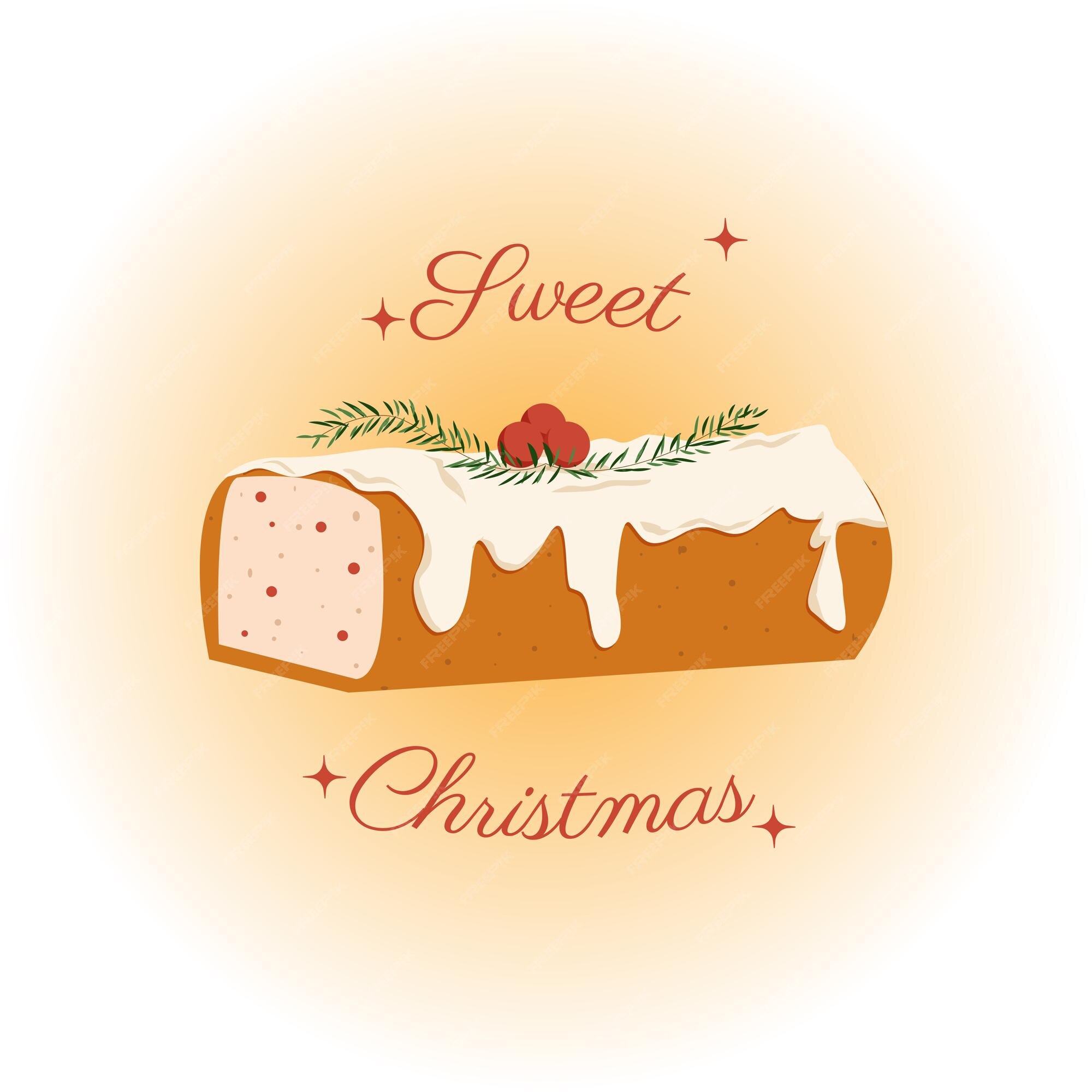 Doce natal bolo de natal comida para o ano novo | Vetor Premium Doce natal bolo de natal comida para o ano novo | Vetor Premium