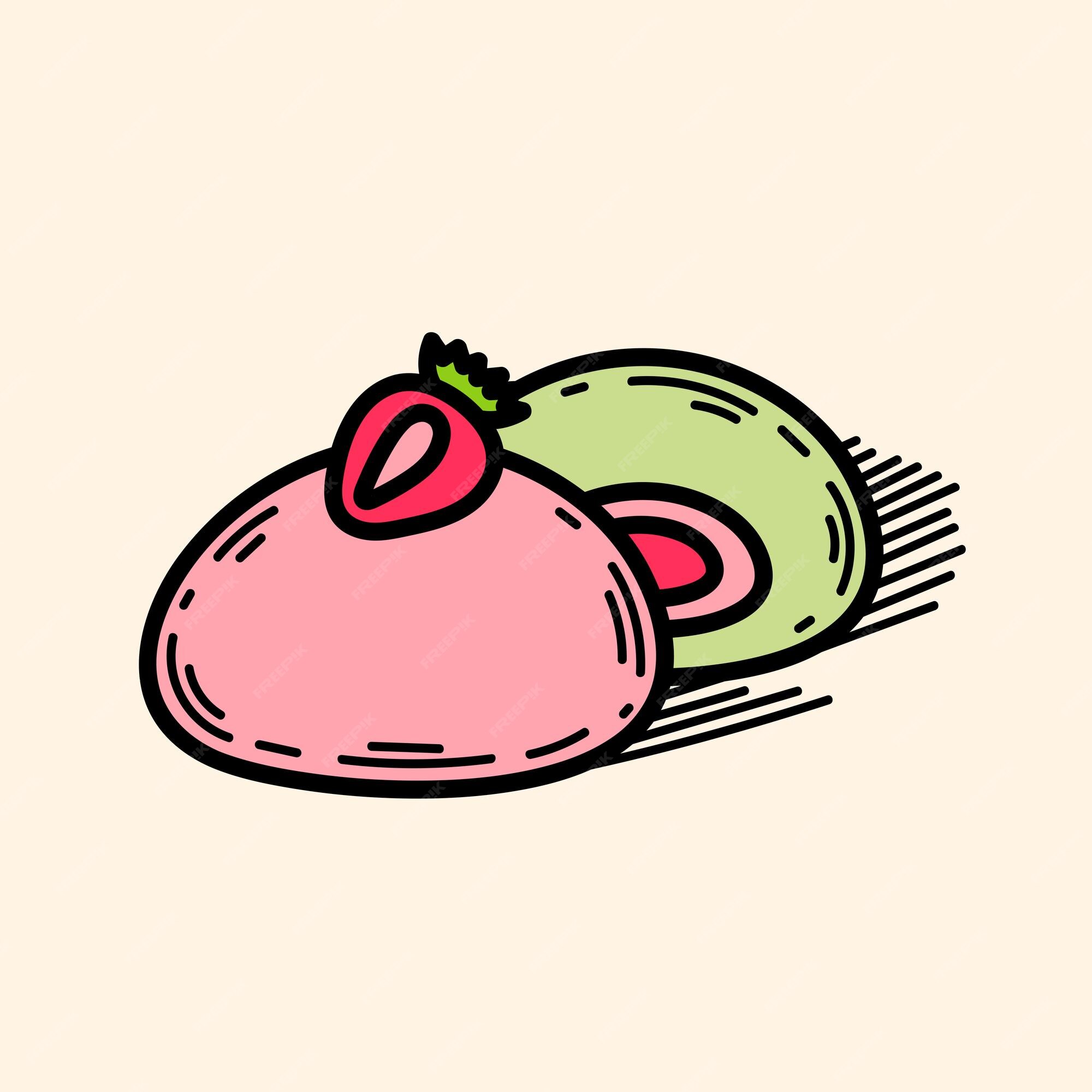 desenhar bonito kawaii japão tradição doce mochi daifuku