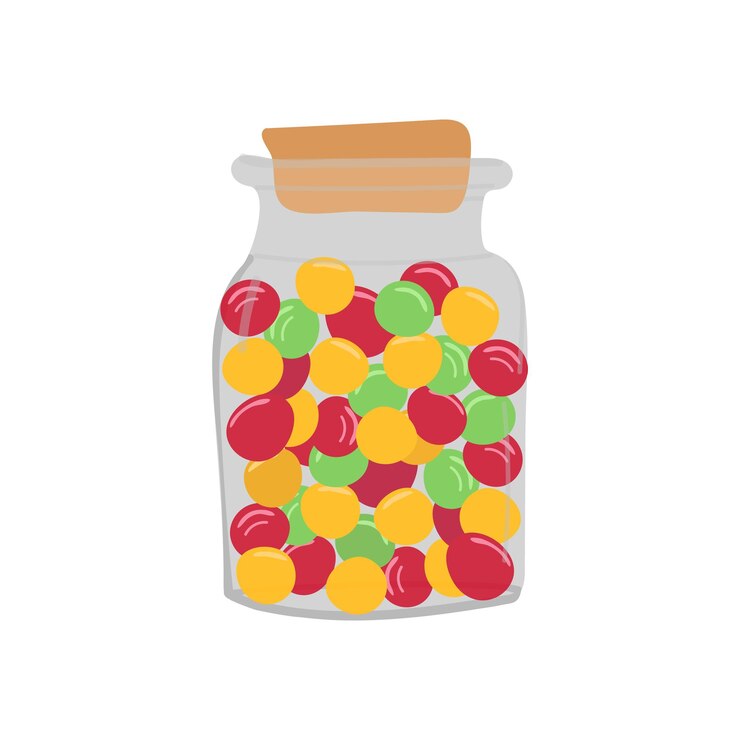 Vetor doces em ilustração vetorial colorida de jarra