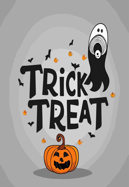 Doces ou travessuras de Halloween Clipart 2D vector Design