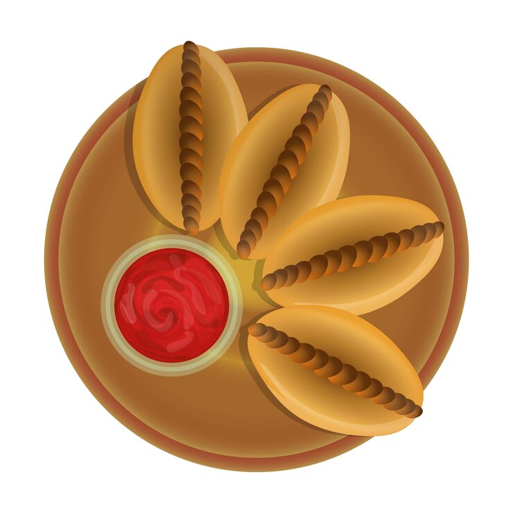 Vetor doces salgados tradicionais bolivianos de saltena vista superior comida latino-americana ilustração em vetor