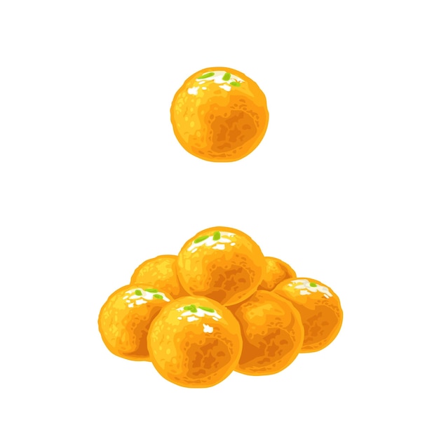 Doces tradicionais indianos ladoo vector ilustração de cores realistas