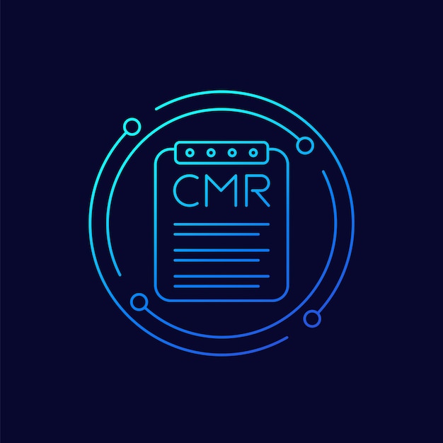 Documento de transporte de nota de remessa de ícone de linha cmr