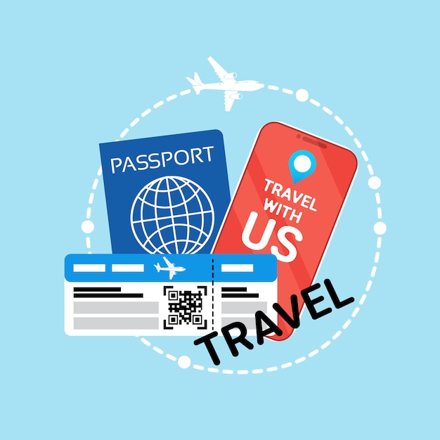 Documentos de viagem id passaporte e bilhete no avião