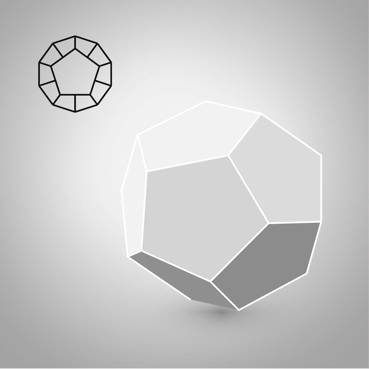 Vetor dodecaedro é uma figura geométrica hipster moda design minimalista filme corpos sólidos dodecaedro design plano ilustração vetorial linha de belas artes ilustração vetorial