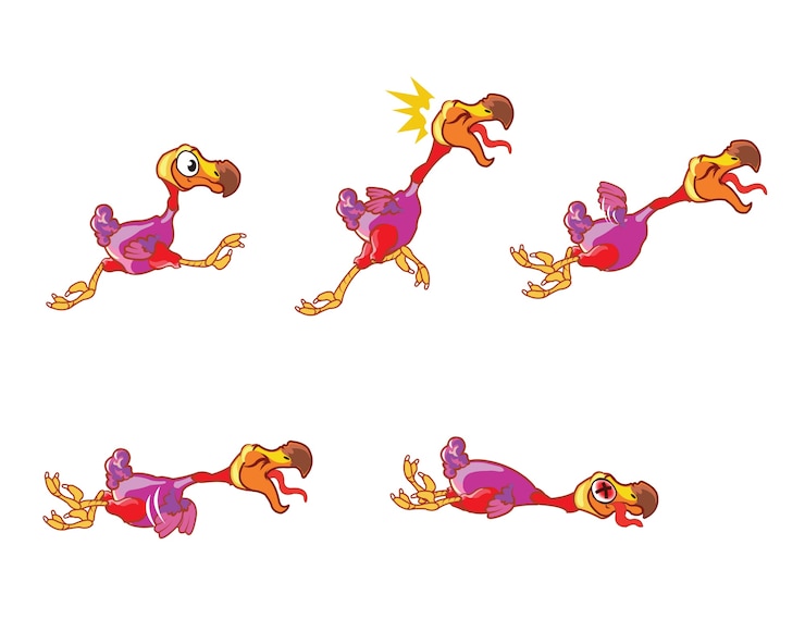 Vetor dodo cartoon animation sprite