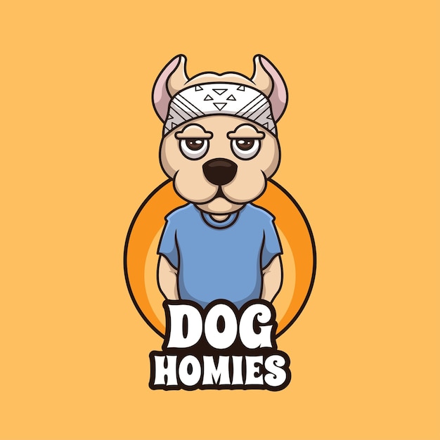 Dog homies cartoon gangster criativo desenho animado ilustração mascote design