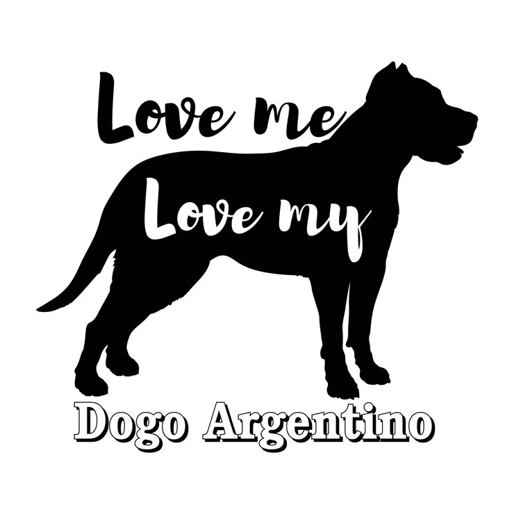 Vetor dogo argentino ama-me ama o meu cão vetor silhueta animal de estimação