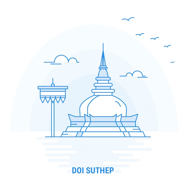 Vetor doi suthep blue landmark