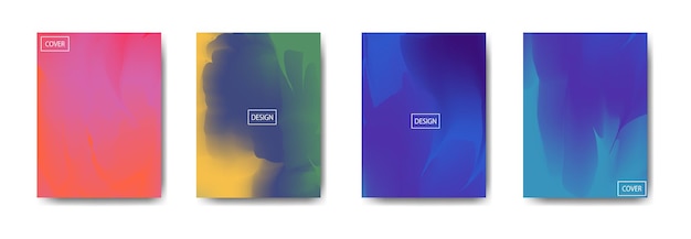 Dois banners com um fundo azul e verde que diz 'design'