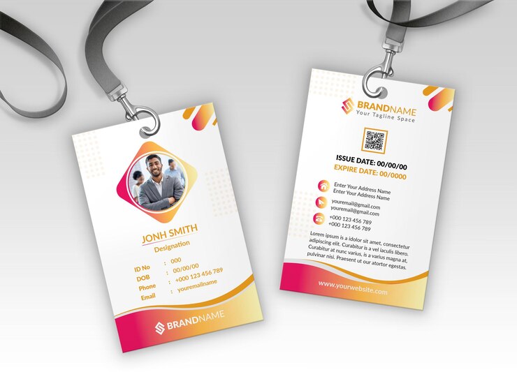 Vetor dois cartões de visita com o logotipo do site da empresa