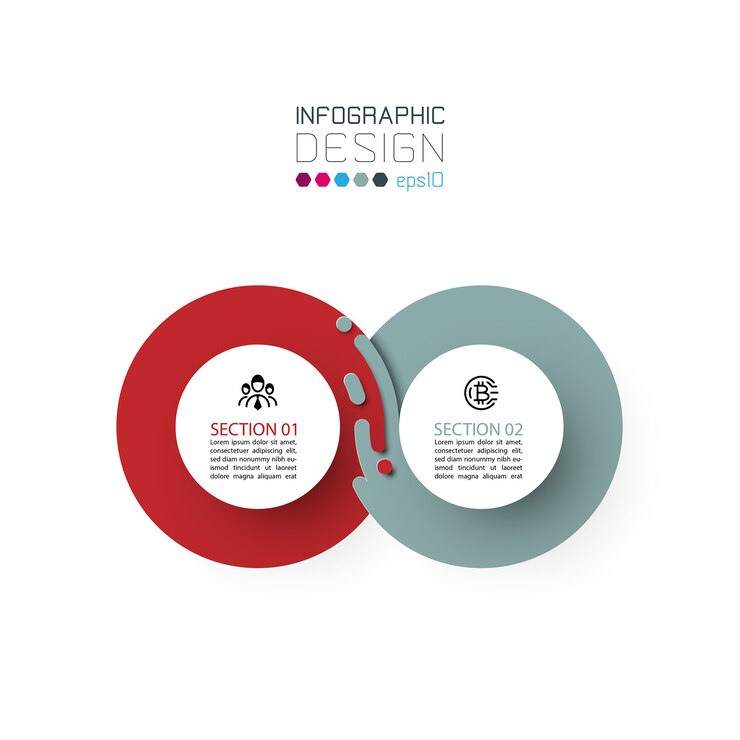 Vetor dois círculo harmonioso infográficos.