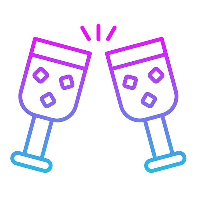Vetor dois copos com rosa e azul sobre eles e o inferior tem um padrão rosa e azul