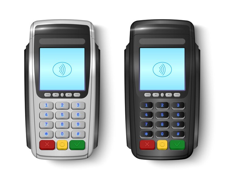 Vetor dois dispositivos realistas para pagamentos