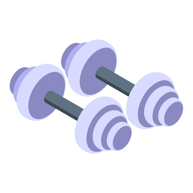 Dois halteres para treino de fisiculturismo em vista isométrica
