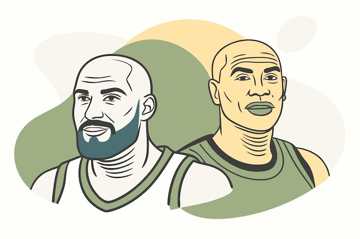 Vetor dois homens em uma foto com um vestindo uma camisa verde e amarela