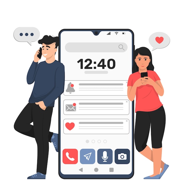 Dois jovem falando no celular
