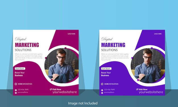 Dois panfletos para uma empresa de marketing