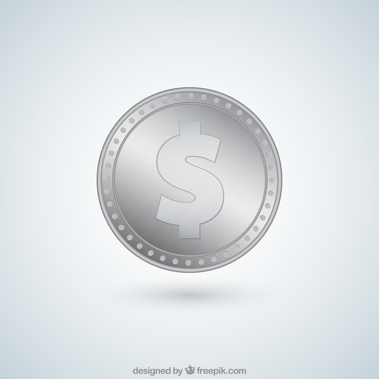 Vetor dólar moeda de prata