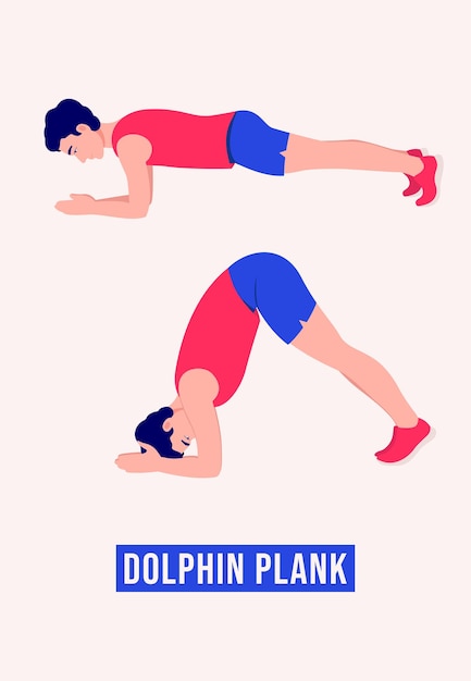 Dolphin plank exercício homens malhação aeróbica e exercícios