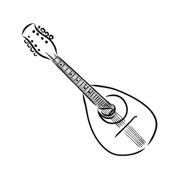 Vetor dombra. instrumento de música nacional. ilustração de desenho vetorial