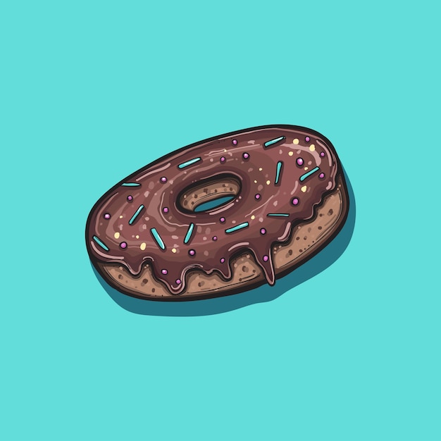 Donut com cobertura de chocolate ilustração vetorial