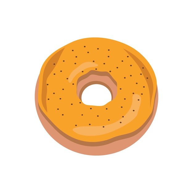 Donut de desenho animado isolado no fundo branco vector donut no esmalte comida de donut doce